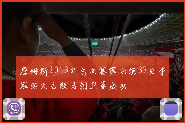 詹姆斯2013年总决赛第七场37分夺冠热火击败马刺卫冕成功